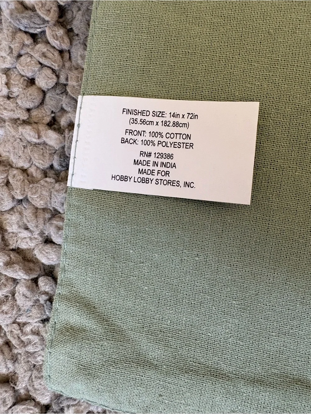 Hobby Lobby sage linen